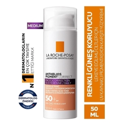 La Roche Posay Anthelios Pigment Correct Leke Karşıtı ve Cilt Tonu Eşitleyici Renkli Güneş Koruyucu SPF50+ 50ml Medium