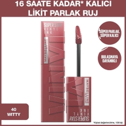 Maybelline New York Super Stay Vinyl Ink Likit Ruj-40 Witty - 2